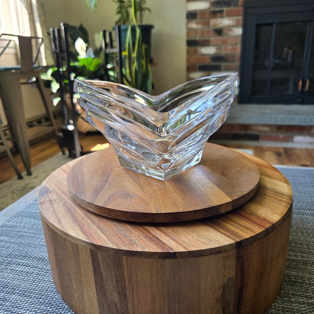 Vintage Mikasa Crystal Decorative Bowl Candle Holder Heavy